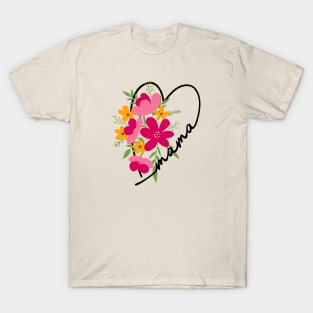 Mama heart floral gift for mom T-Shirt